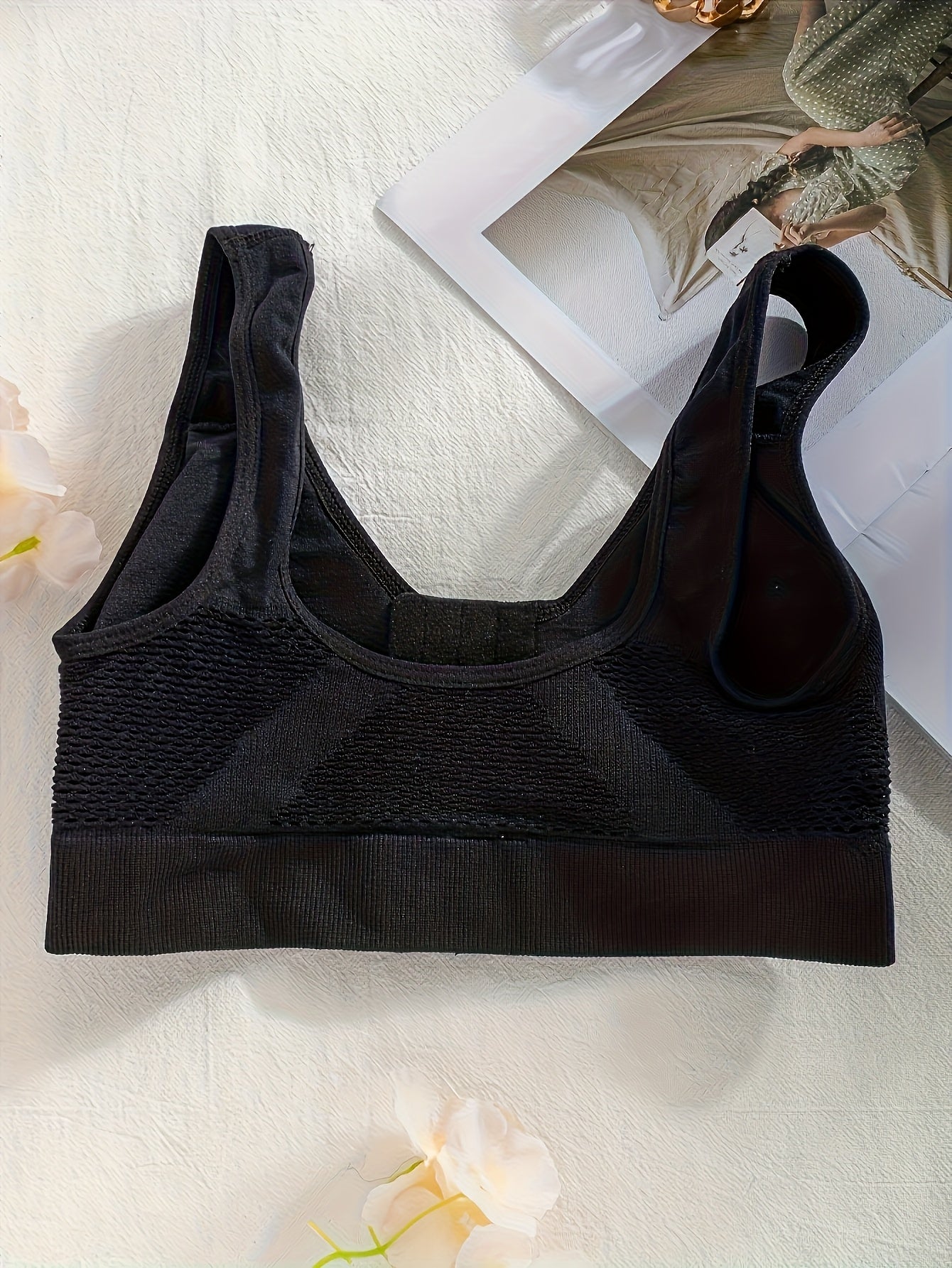 Women's Plus Size Mesh Sports Bra Breathable Underwire Yoga Top