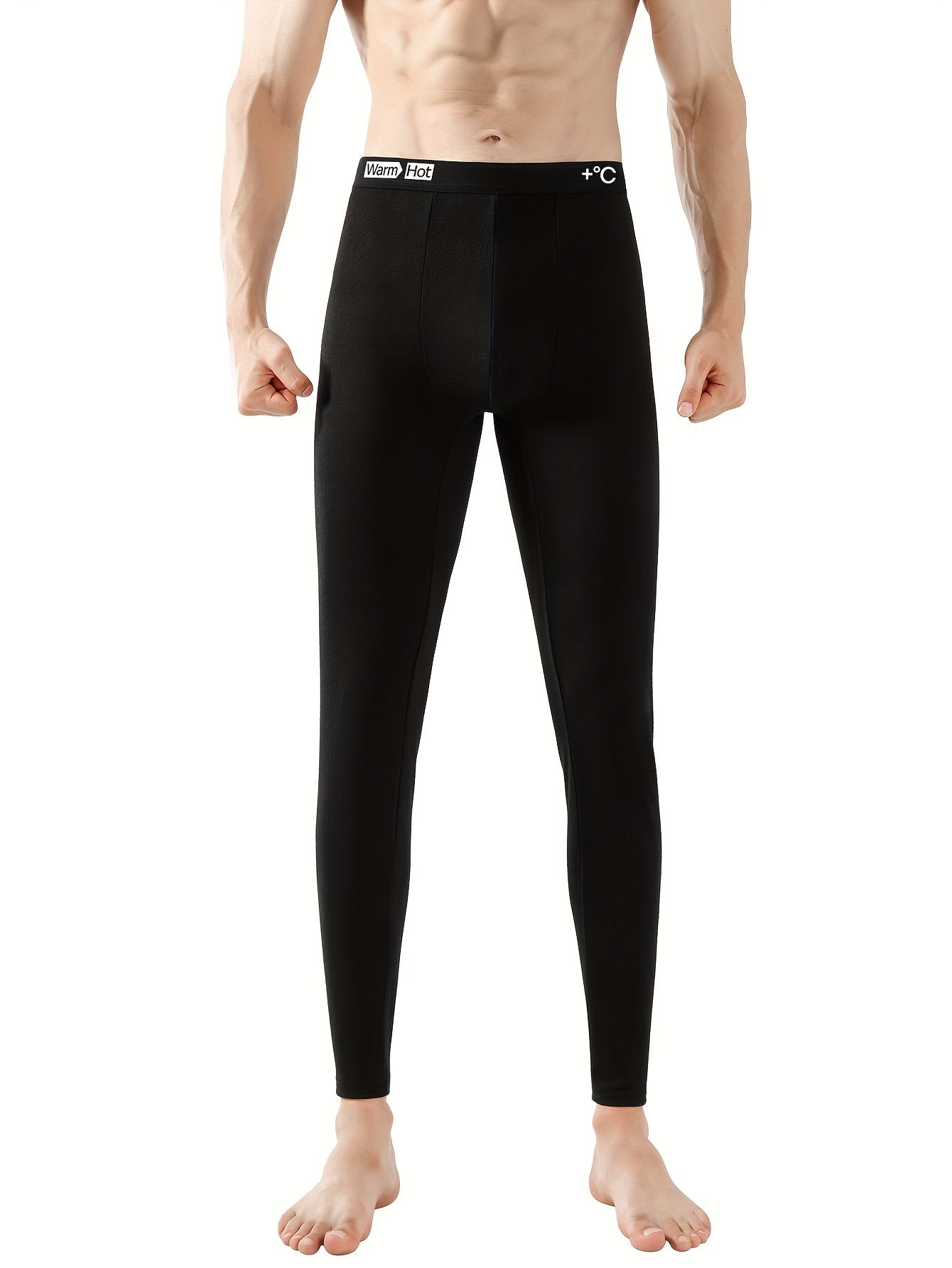 Erkaklar uchun yupqa terma shimlar, iliq flis bilan qoplangan legging uslubida, cho'ziluvchan polyester/spandex aralashmasidan tayyorlangan, kulrang rangda. Qishki qulaylik va norasmiy kiyim uchun mukammal.