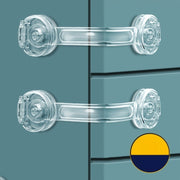 Set of 10 Child Safety Cabinet Locks Clear BPA-Free Polyethylene for Drawers Refrigerators Cupboards