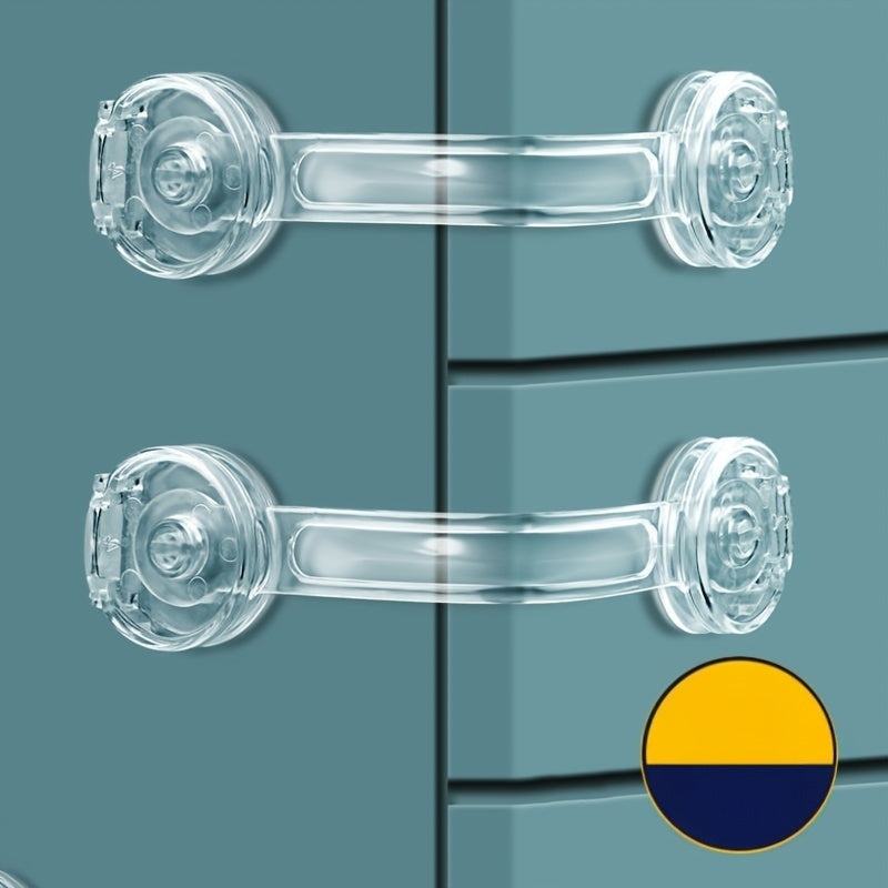 Set of 10 Child Safety Cabinet Locks Clear BPA-Free Polyethylene for Drawers Refrigerators Cupboards