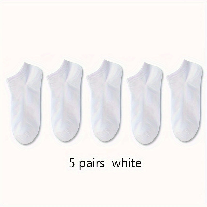 Unisex Solid Color Short Socks 20 Pairs Breathable Comfortable All Seasons