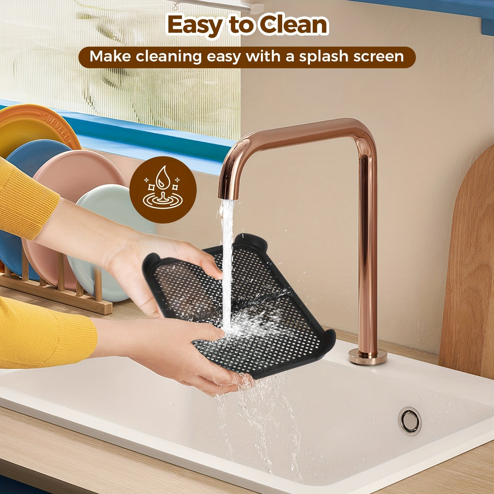 Silicone bilan qoplangan zanglamaydigan po'latdan yasalgan splash guardlar, havo frayer uchun, 2 ta paket, AF400EU AF451EU DZ401 bilan mos keladi