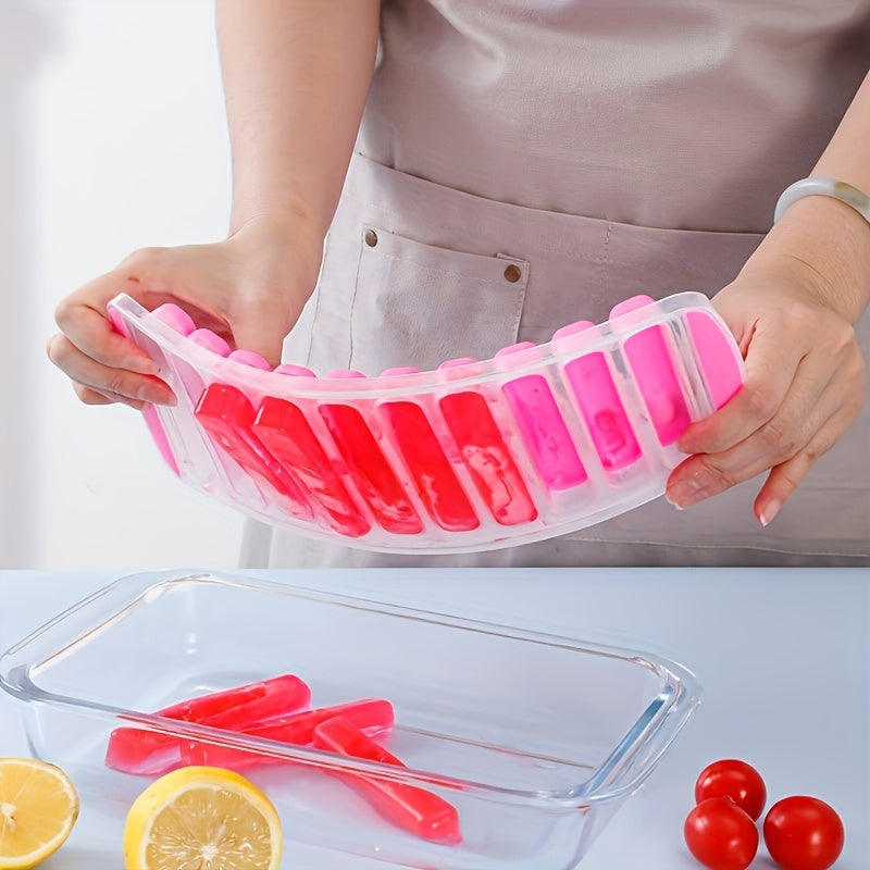 Bandeja de silicona flexible para hielo con fácil desmoldeo y apilable, de grado alimenticio PP