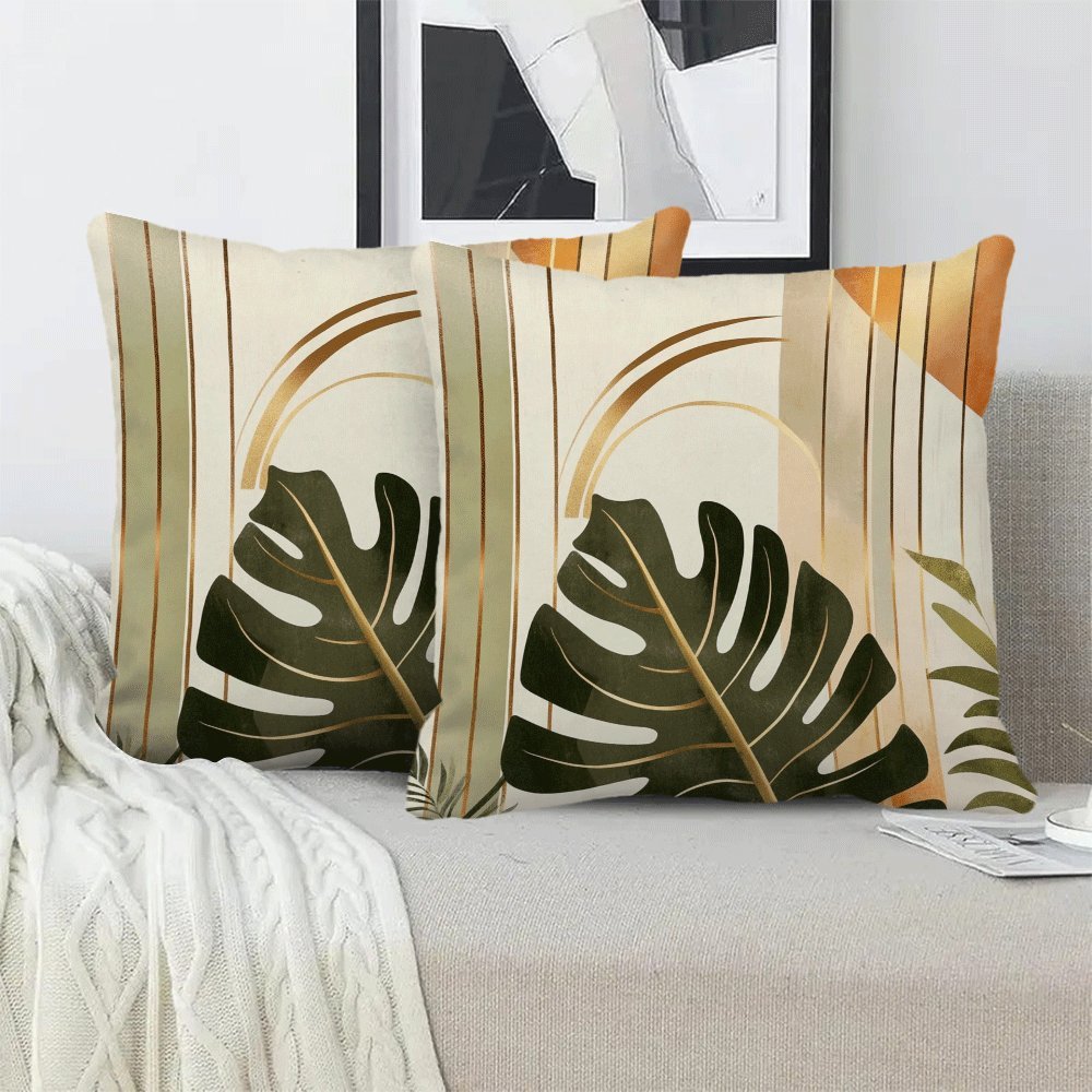 Set of 2 Waterproof Boho Chic Pillow Covers 45.72cm Square for Living Room Bedroom Outdoor