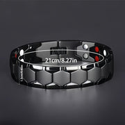 Hypoallergenic Titanium Steel Cuff Bracelet for Men Magnetic Energy Water-Resistant