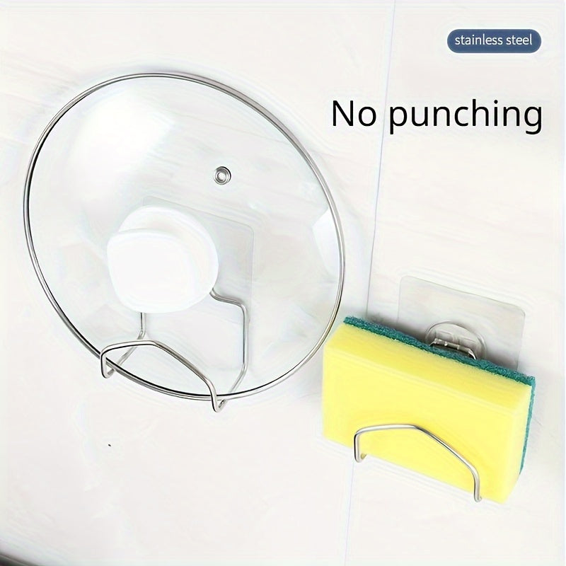 Noxish po'latdan yasalgan gubka ushlagich - Teshik ochmasdan, gubkalar va tozalash padlari uchun joyni tejovchi oshxona tashkilotchisi