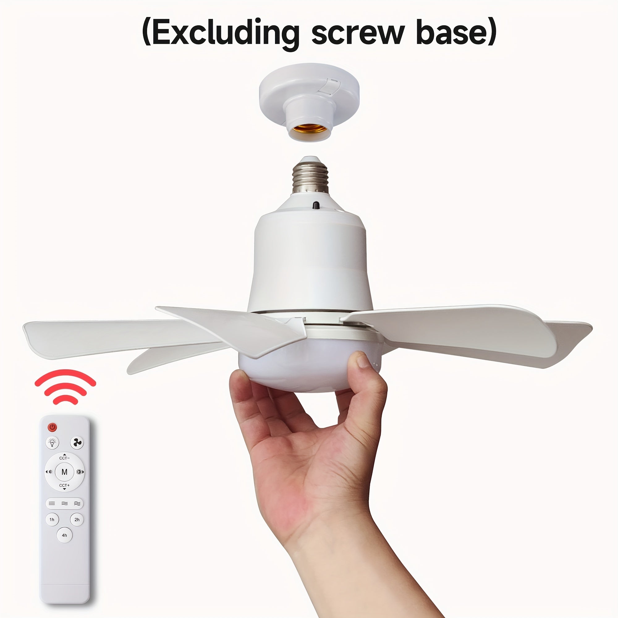 Dimmable Ceiling Fan with Remote Control and E27/E26 Bulb Socket for Indoor Rooms