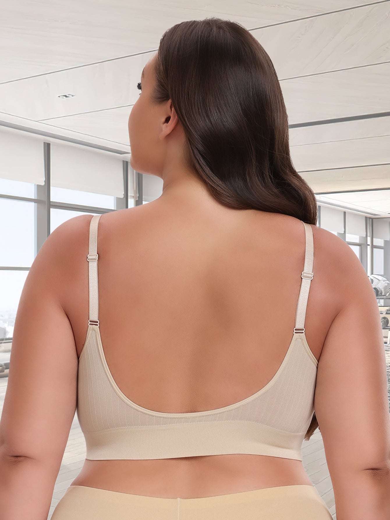 Women's Seamless Padded Yoga Sports Bra with Adjustable Straps Purple