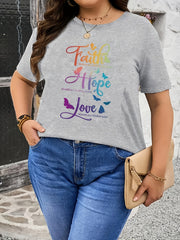 Women's Plus Size Short Sleeve T-Shirt Polyester Knit Crew Neck Summer Top Black