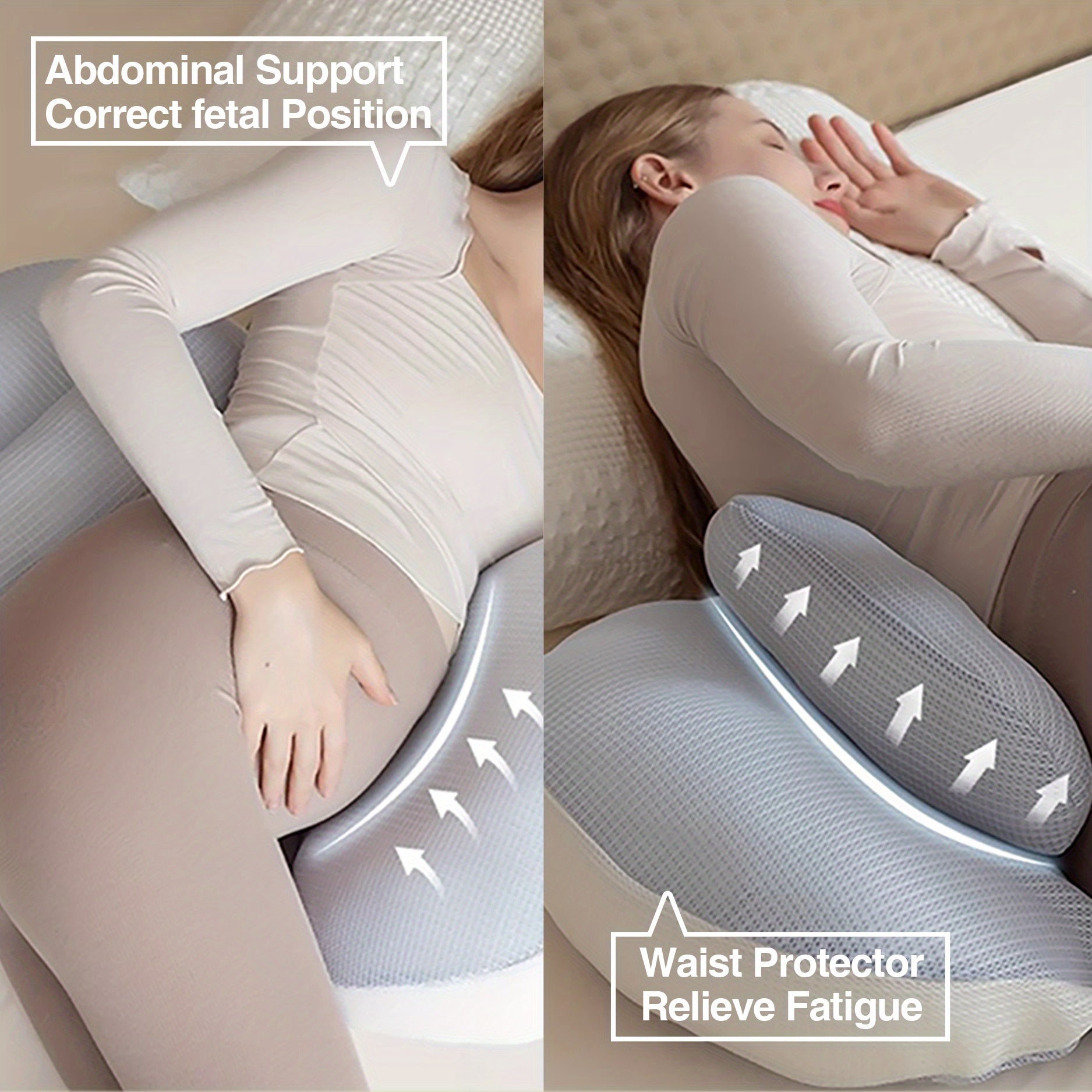 Set of 2 Ergonomic Maternity Pillows for Side Sleeping Full Body Support