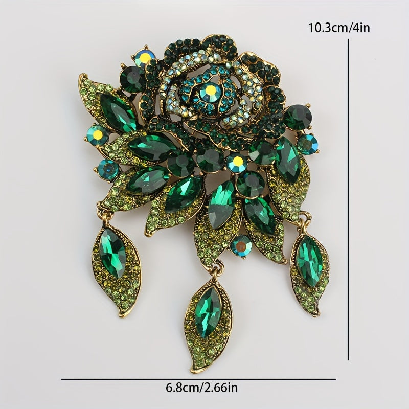 Изысканные цветочные броши, стильные броши с камнями, модные аксессуары для женщин