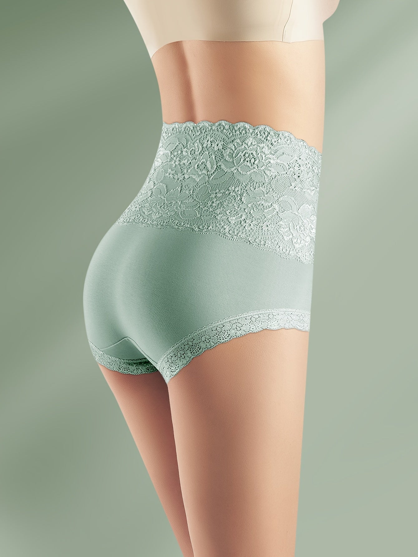 Women's Floral Print High Waist Seamless Briefs 4-Pack Cotton Spandex