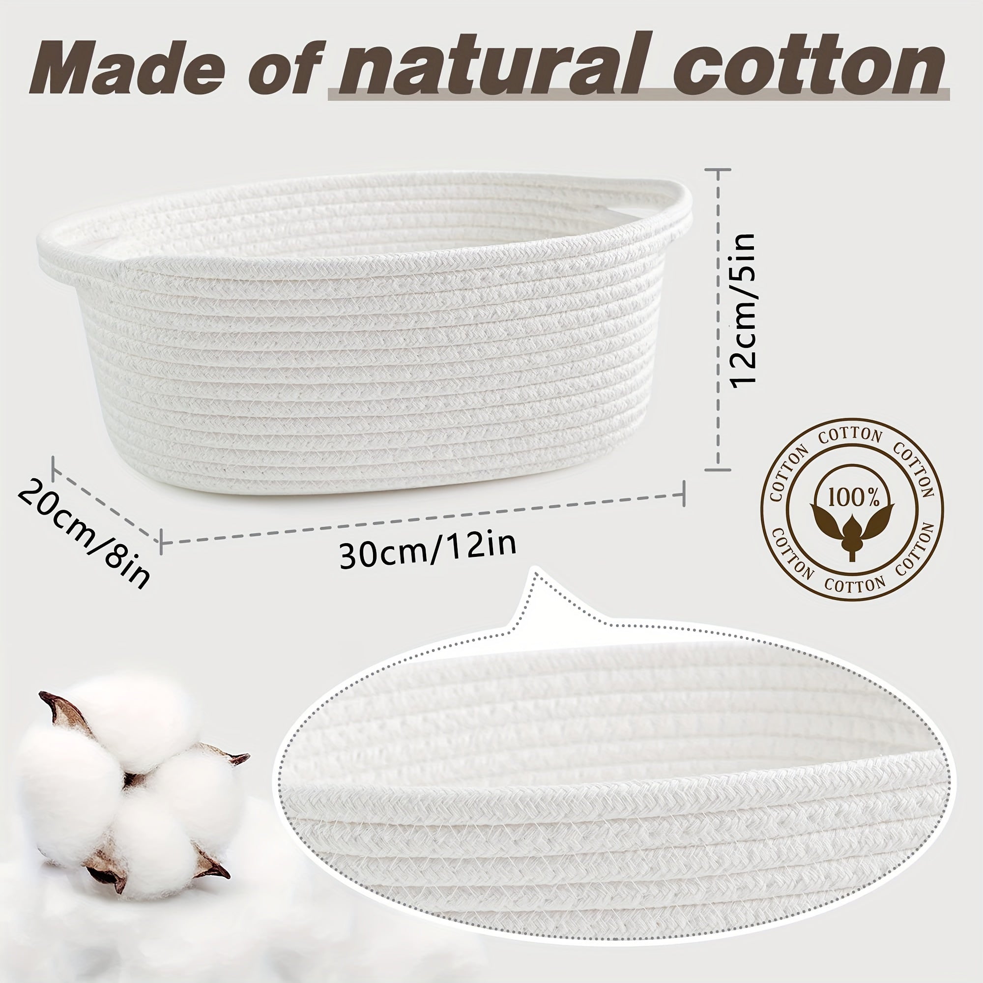 Cesta tejida pequeña con bolsa de regalo y lazo para regalar o almacenar