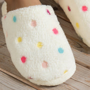 Женские тапочки с полкадотами из плюша, мягкая ткань, для дома и улицы, летний комфорт