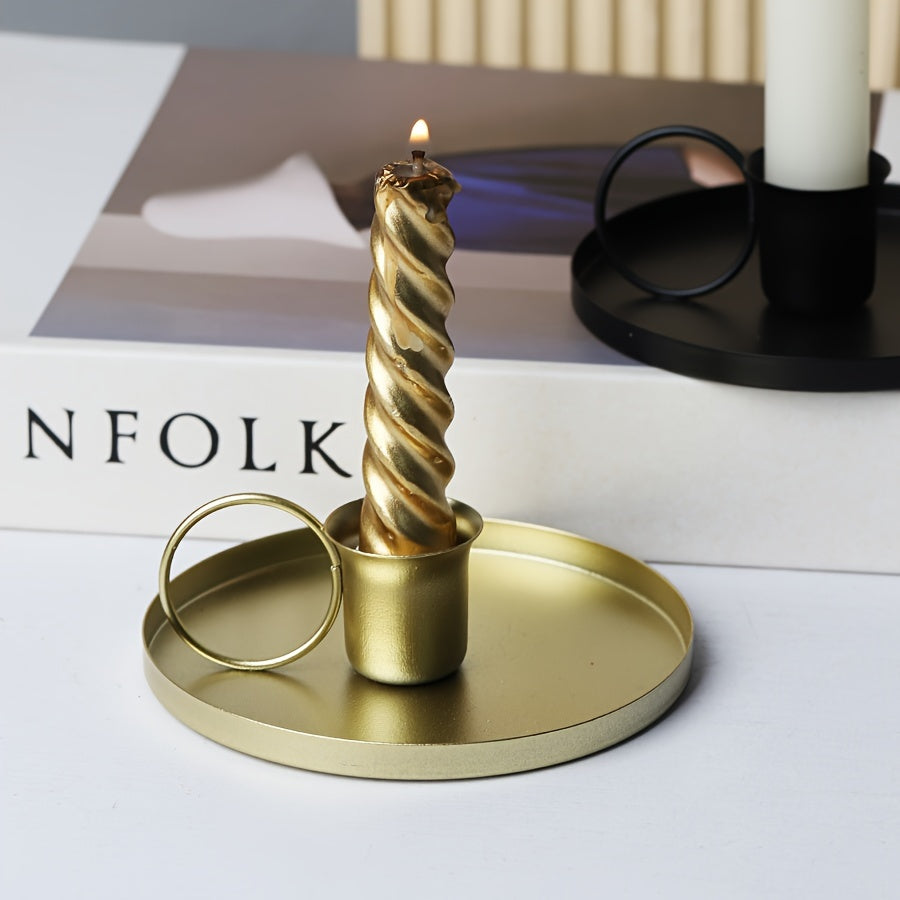 Металлический подсвечник для украшения стола, элегантный, подходит для ужинов и вечеринок
