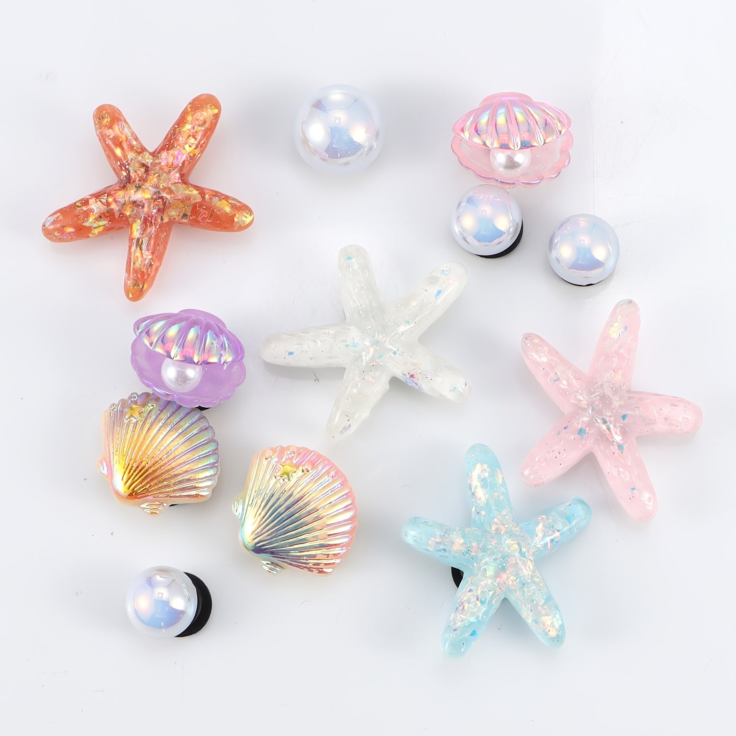 Набор из 12 морских подвесок для обуви, украшения для пляжа, ракушки, морские звёзды