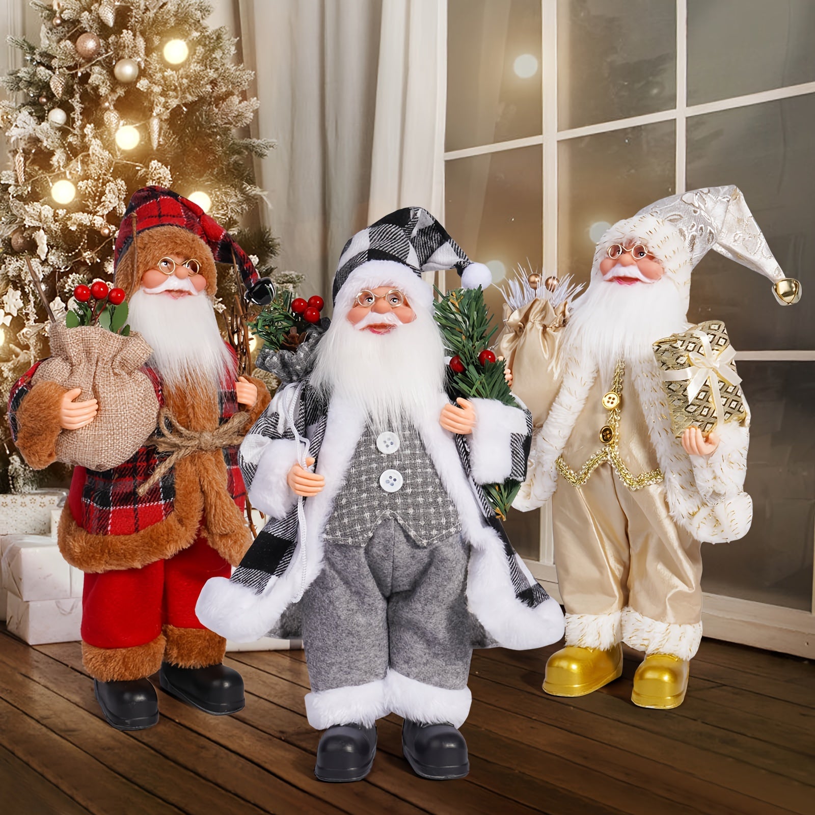 Christmas Decorations with Santa Claus and Gifts for Festive Atmosphere