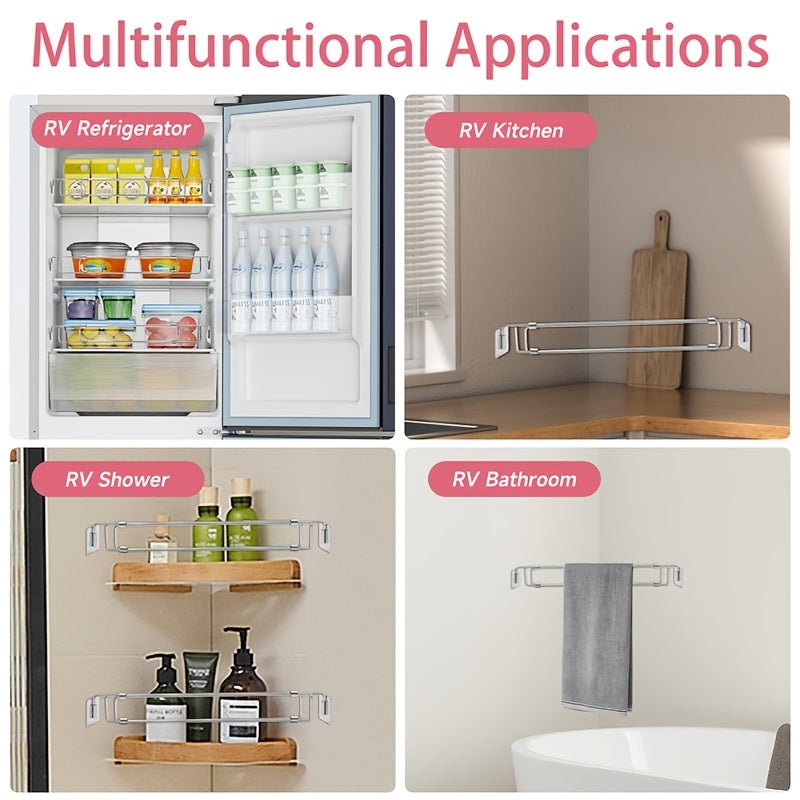 Adjustable Stainless Steel RV Refrigerator Shelves Durable Space-Saving