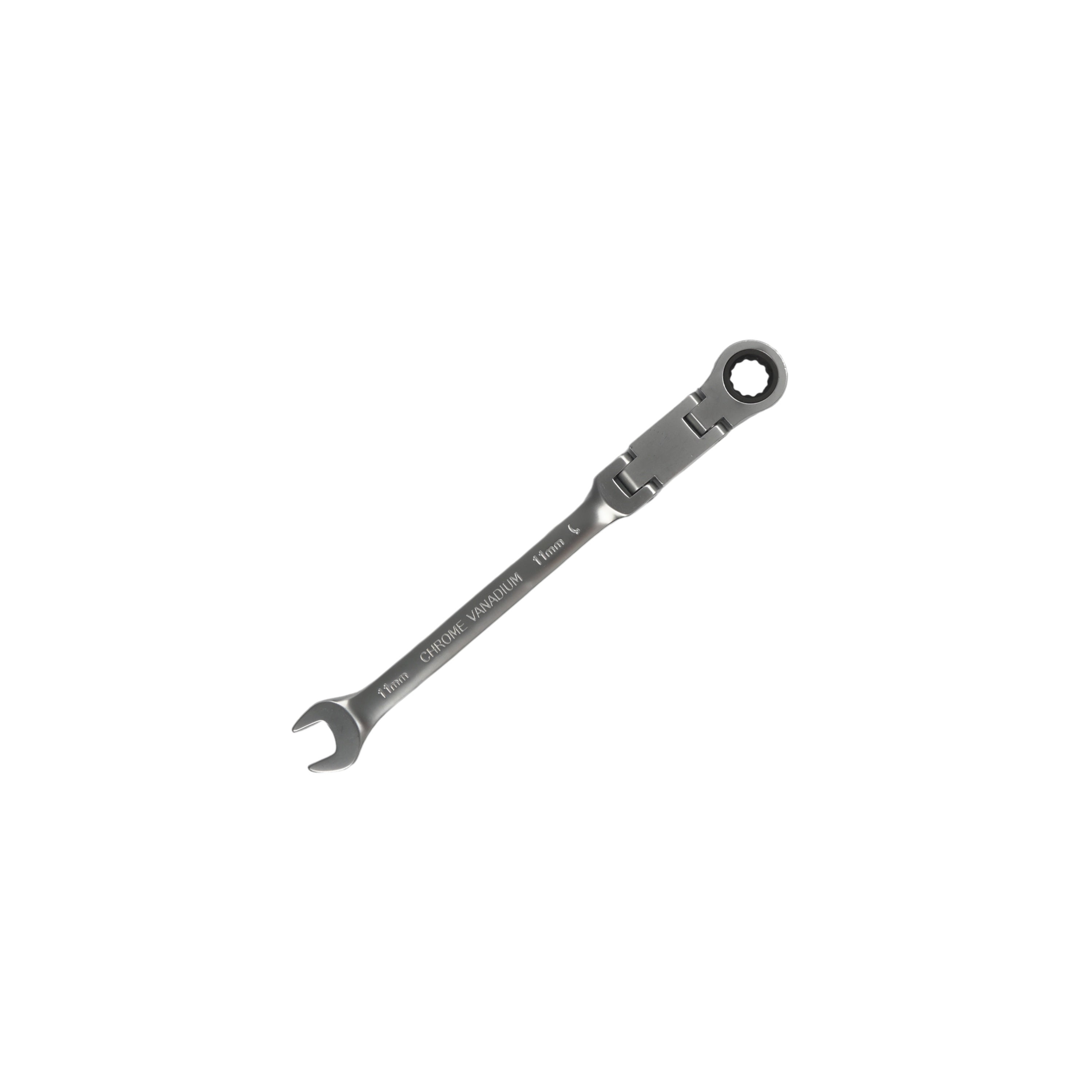 180° Flexible Head Ratchet Wrench Set, 8-19mm, Deep Offset, Dual-Purpose