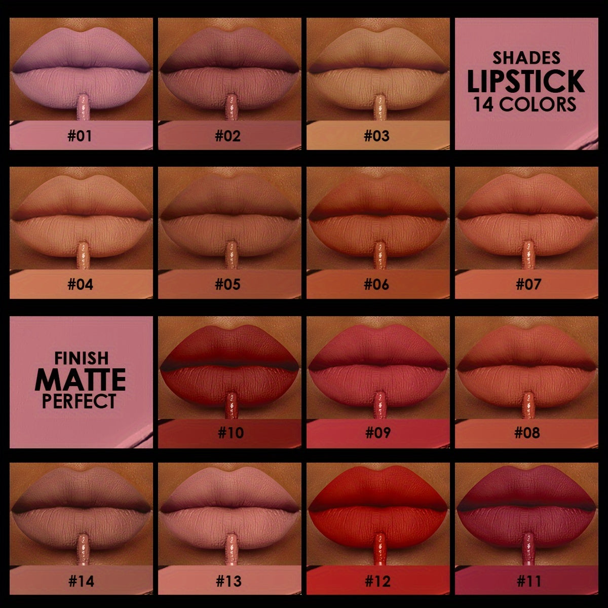 Brillo de labios mate de terciopelo para mujeres, barra de labios líquida de larga duración, 14 tonos