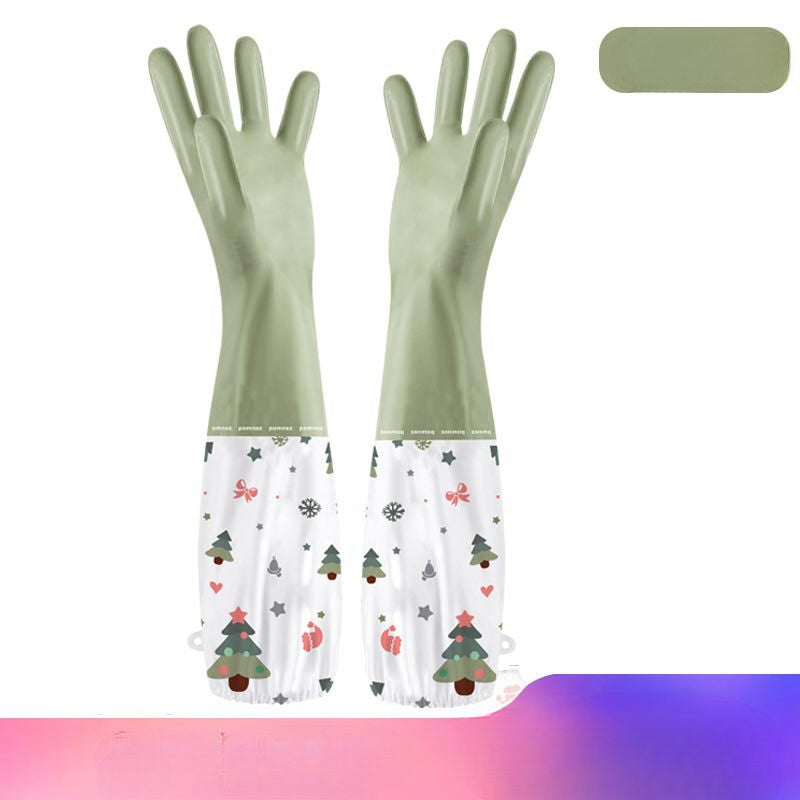 Guantes de hogar de felpa de invierno impermeables de PVC antideslizantes duraderos para limpieza de cocina