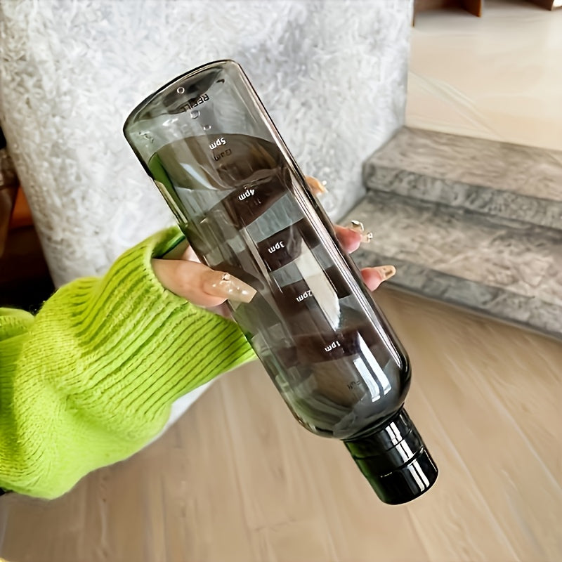 BPA-Free Reusable Water Bottle with Time Marker Leakproof Lightweight 16.9 oz for Gym Hiking Sports