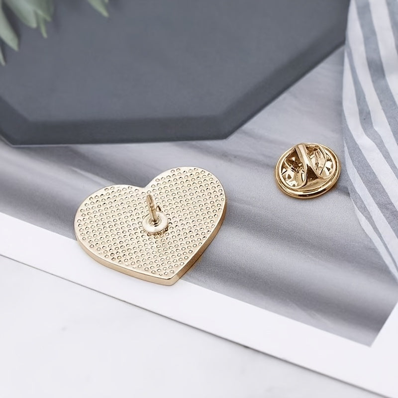 Heart-Shaped Enamel Pin Brooch for Music Lovers Gift Decorative Accessory