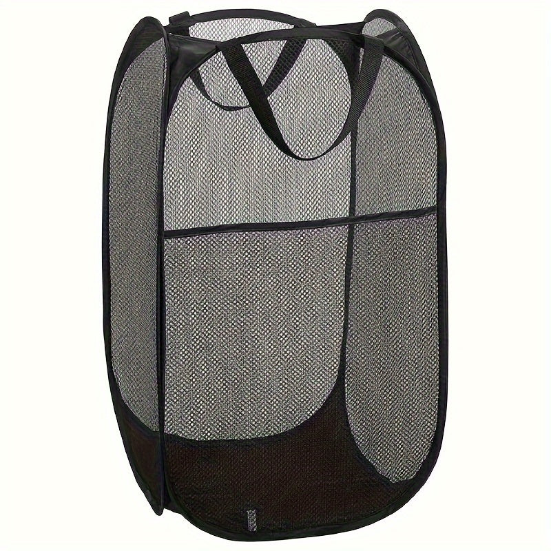 Portable Mesh Laundry Hamper with Handles Collapsible Storage for Dorms Bathrooms and Travel