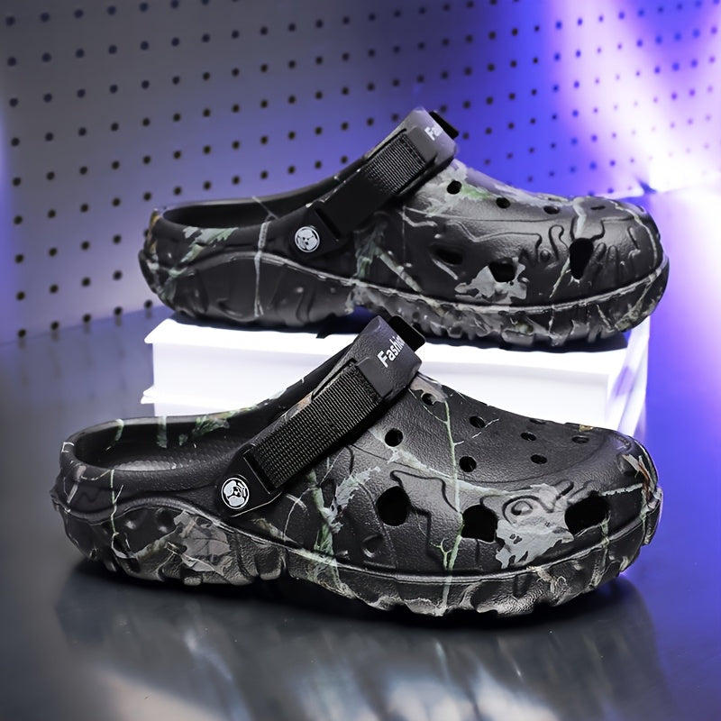 Women's Breathable EVA Summer Sandals Strappy Camouflage Flats Khaki