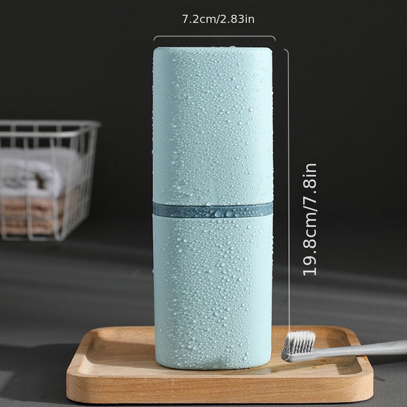 Portable Toothbrush Holder Case Travel Toothbrush Storage Box with Mouthwash Compartment