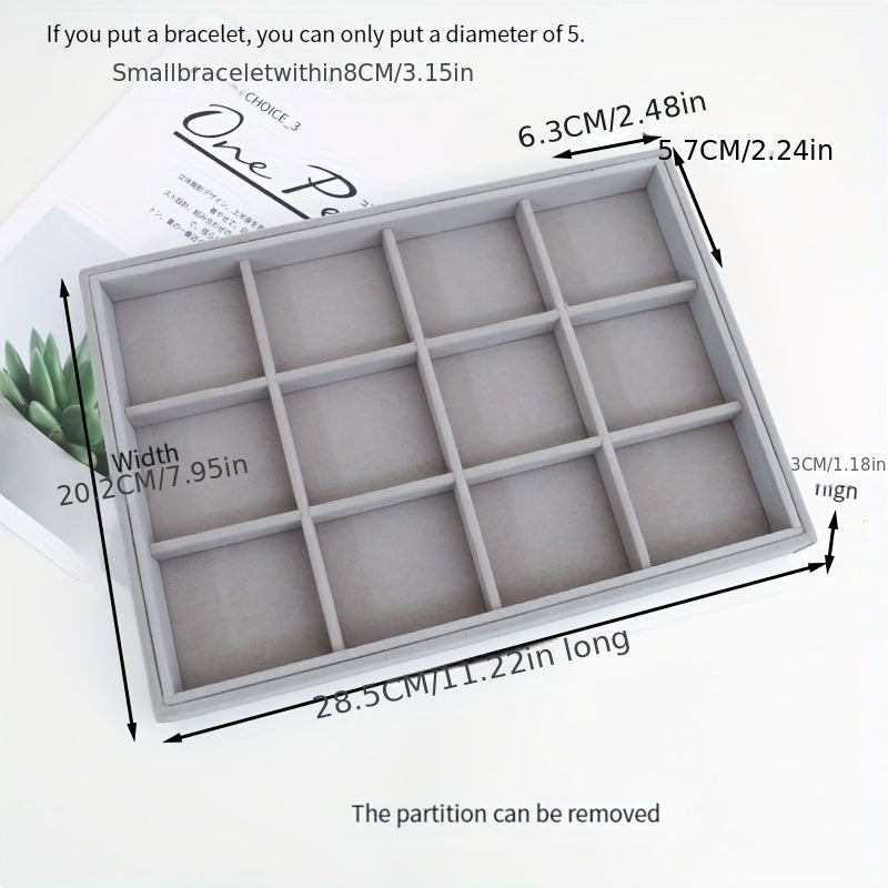 Jewelry Storage Box with Compartments for Rings Earrings Bracelets Necklaces and Watches 28.5cm x 20.5cm