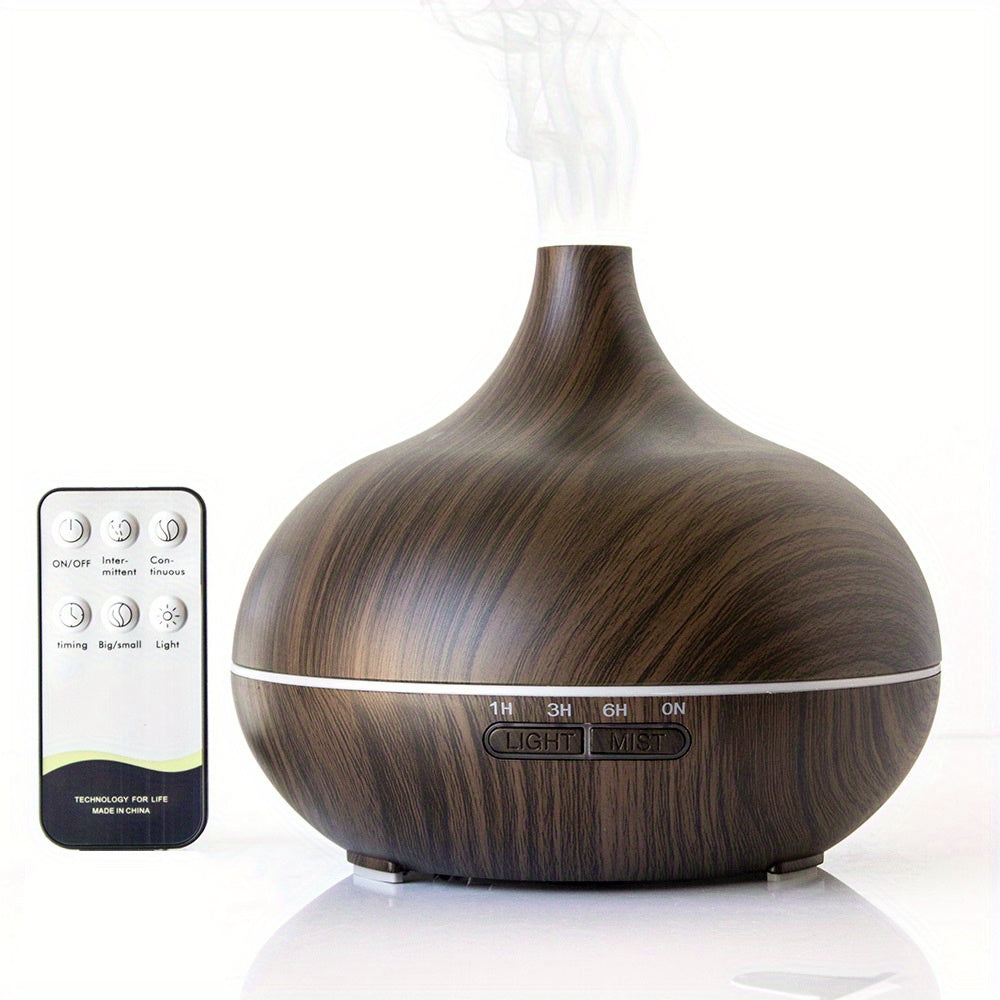 550ml Ultrasonic Essential Oil Diffuser with Remote Control Waterless Auto-Off
