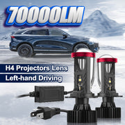 Bombillas de faro LED H4 de luz alta y baja, 6000K, 70000LM, 420W, lente de proyector todo en uno