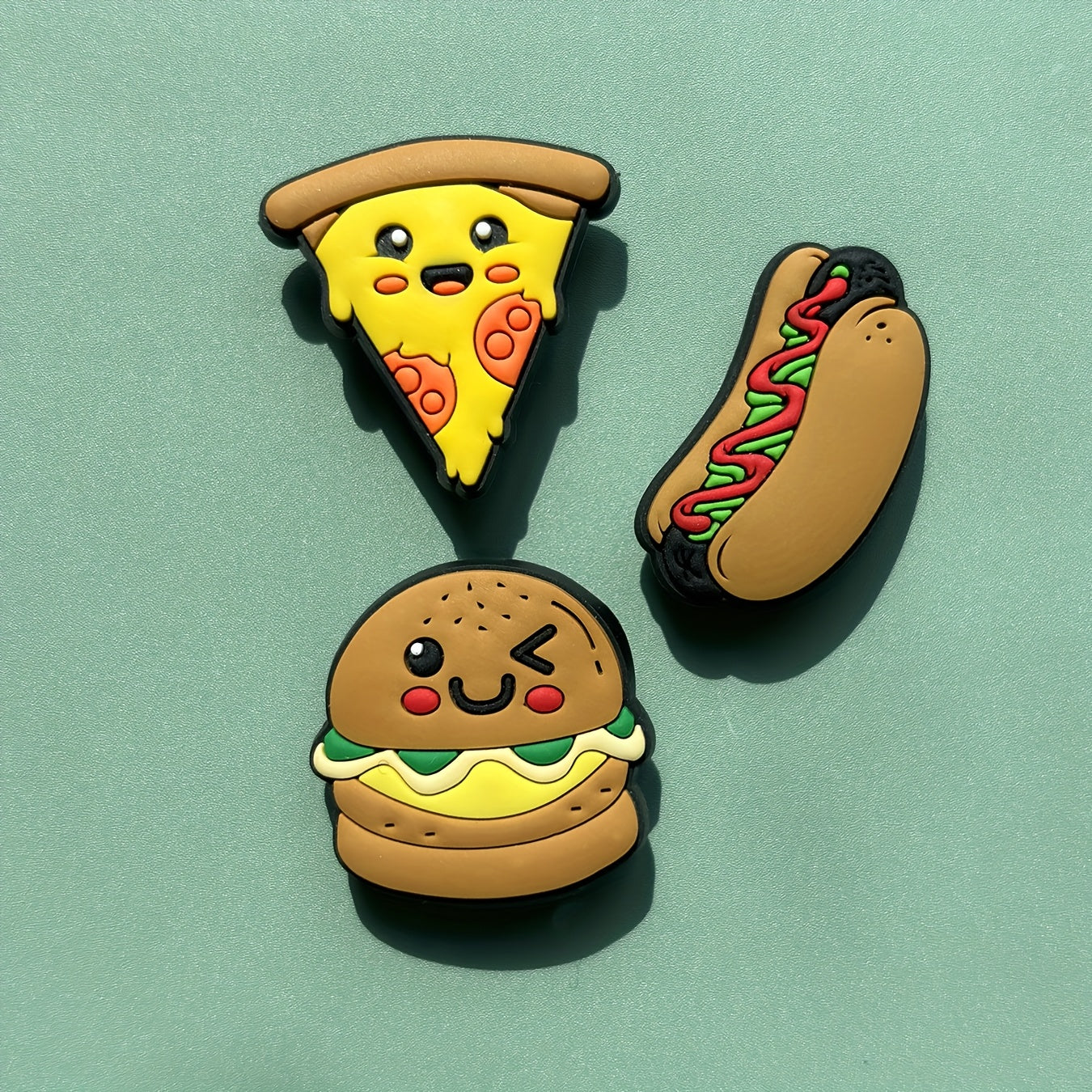 14 Pieces Colorful PVC Food Drink Charm Set for Party Gifts and Accessories