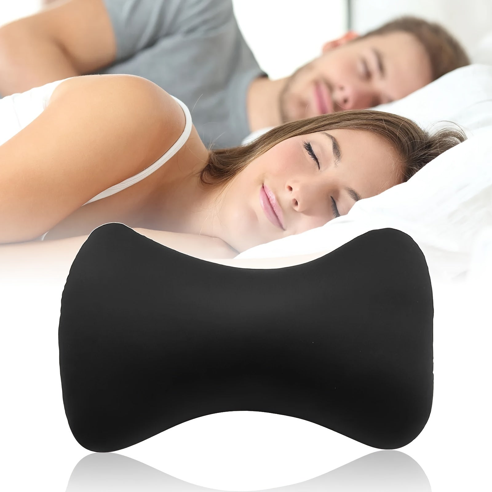 Bone-Shaped Microbead Back Pillow for Travel and Neck Support