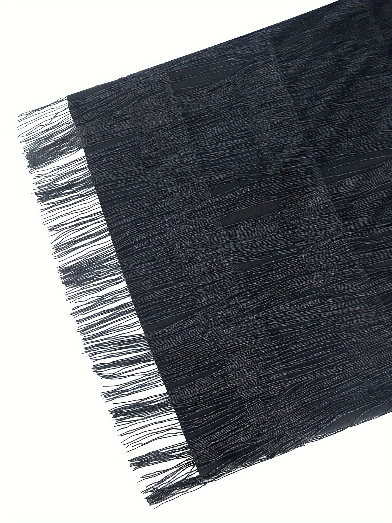 Vestido de lentejuelas de talla grande con borlas, de un solo hombro, para fiesta y banquete, manga larga