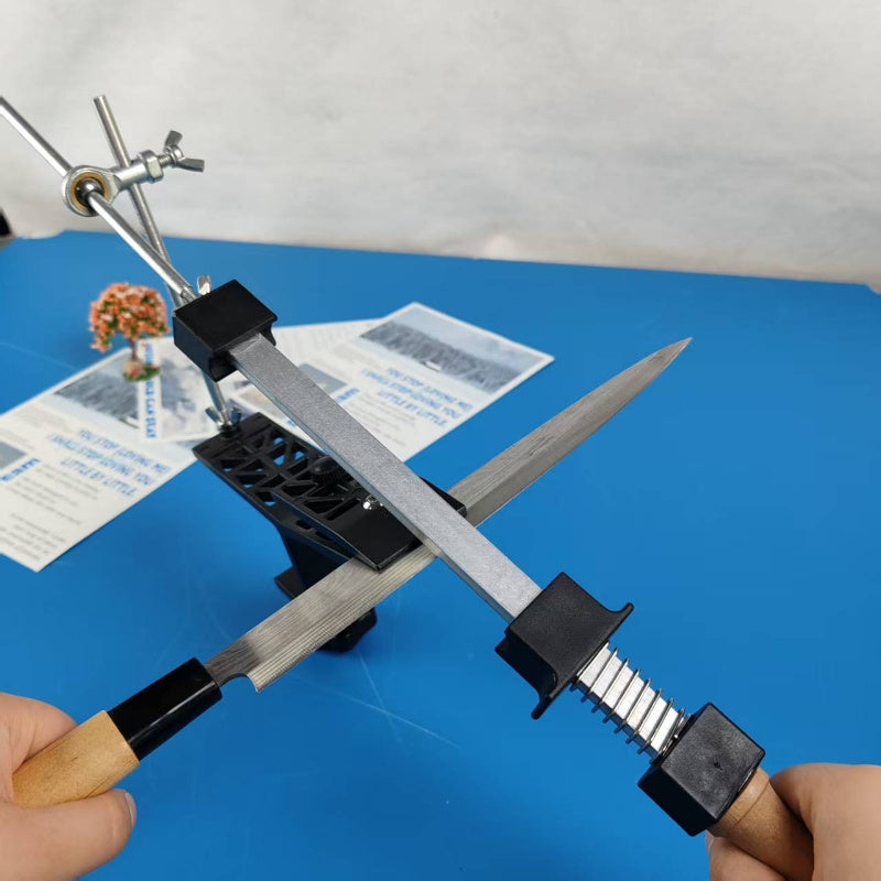 Professional Kitchen Sharpening System with Diamond Stone, Adjustable Angle Guide, Wooden Handle for Precision Sharpening. Knife Sharpener for Efficient Sharpening.