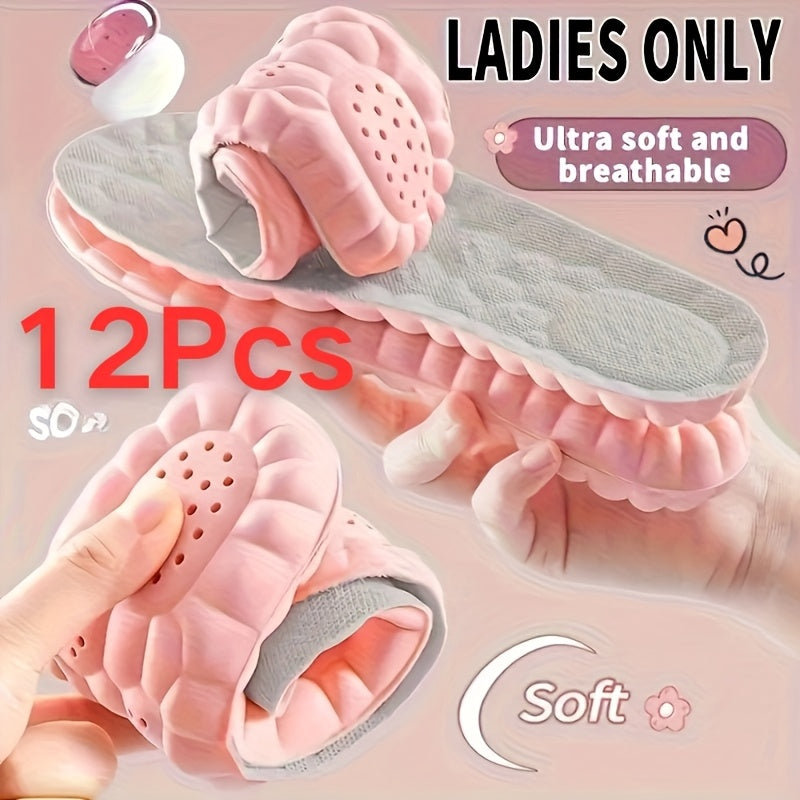 Ayollar sport insoles ro'za pink nafas oladigan namlikka chidamli 6 juft