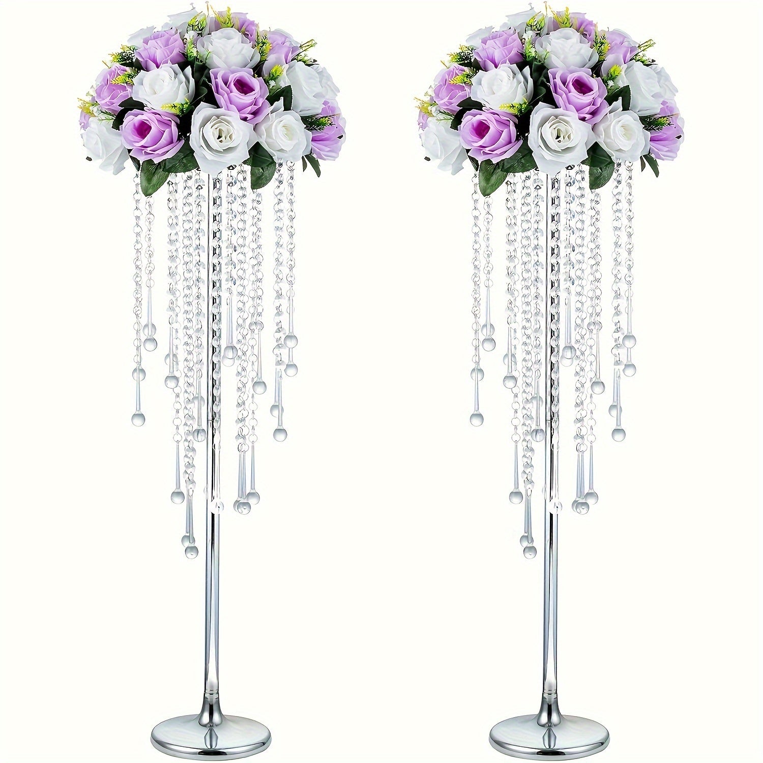 Set of 2 Metal Wedding Centerpiece Stands for Table Decorations
