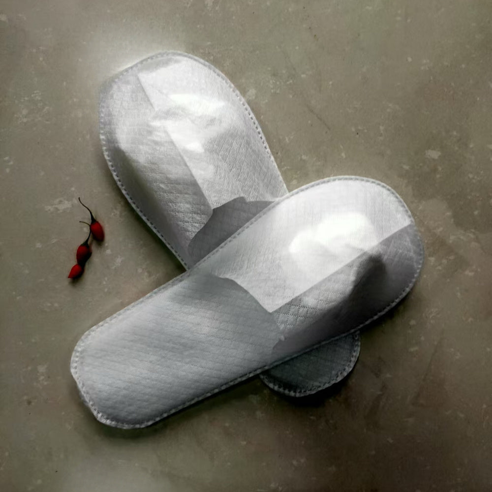 10-Pack Disposable Non-Woven Slippers for Hotels and Spa Guests