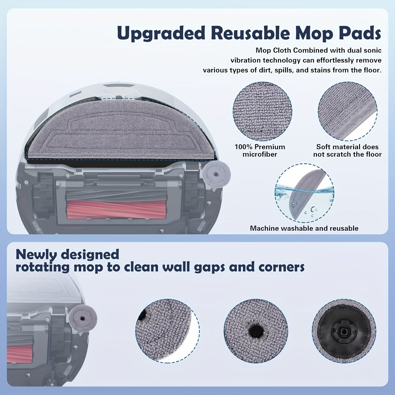 Roborock S8 Max/MaxV Ultra Robot Tozalash Vositalari To'plami, 24 dona to'plamga asosiy cho'tka, aylanuvchi cho'tka, 2 ta HEPA filtri, 4 ta yon cho'tka, 4 ta mopa mato, chet mop mato, 6 ta chang sumkasi kiradi -