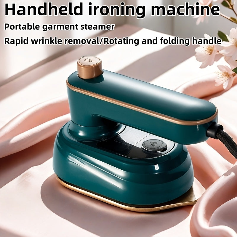 O'ziga xos portativ qo'l bilan ishlatiladigan bug'li temir, buklanuvchi bosh, teal, oltin, tez burishlarni olib tashlash uchun