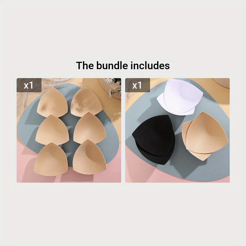 Women's Invisible Triangular Sponge Bra Pads Set for Support and Enhancement