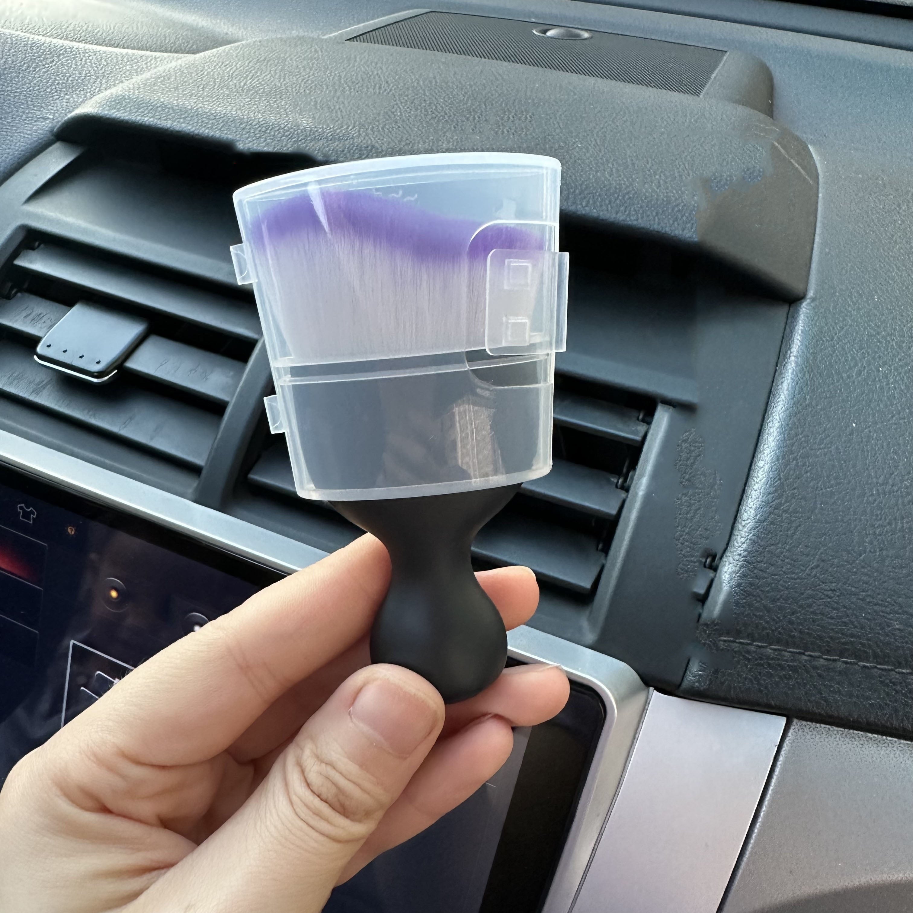 2pcs Car Interior Detailing Brushes Soft Bristles Ergonomic Handle for Vents Crevices