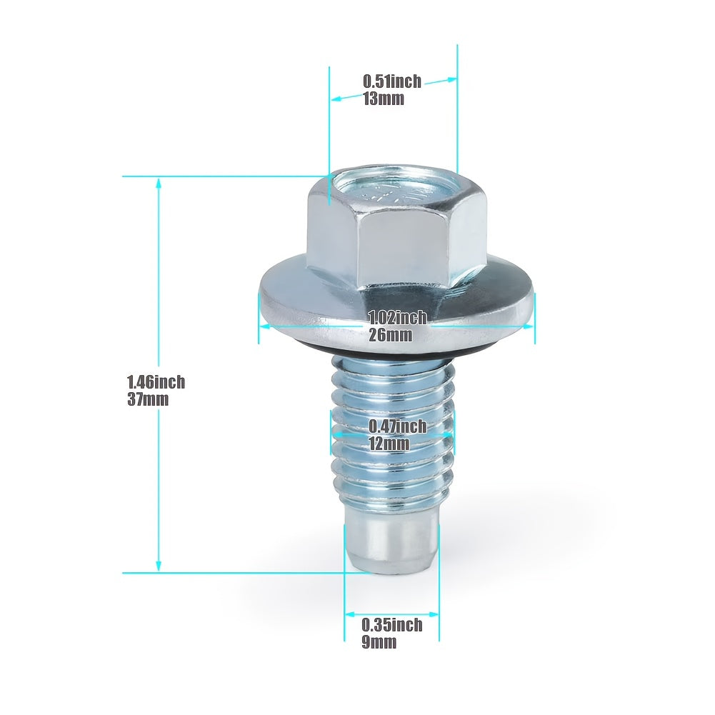 Oil Pan Drain Plug Bolts with O-Rings for Trucks Engine Replacement