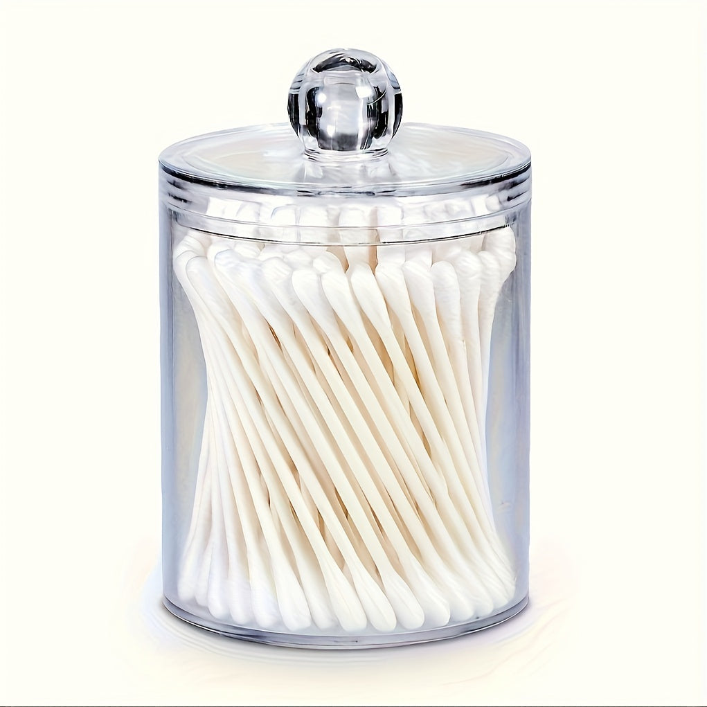 Clear Acrylic Storage Jar for Swabs Floss Powder Puffs and Beauty Eggs