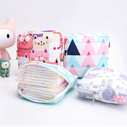 Cartoon Printed Portable Storage Bag Waterproof Large Capacity Organizer for Girls Coins Headsets Art Supplies