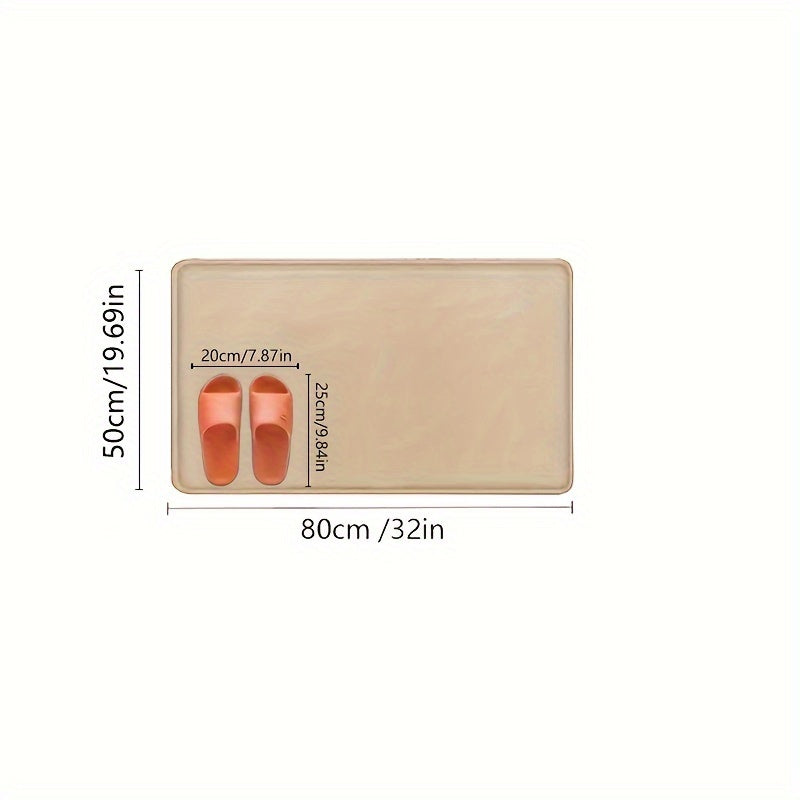 Coral Fleece Bath Mat Non-Slip Absorbent Washable Rug for Bathtub Shower