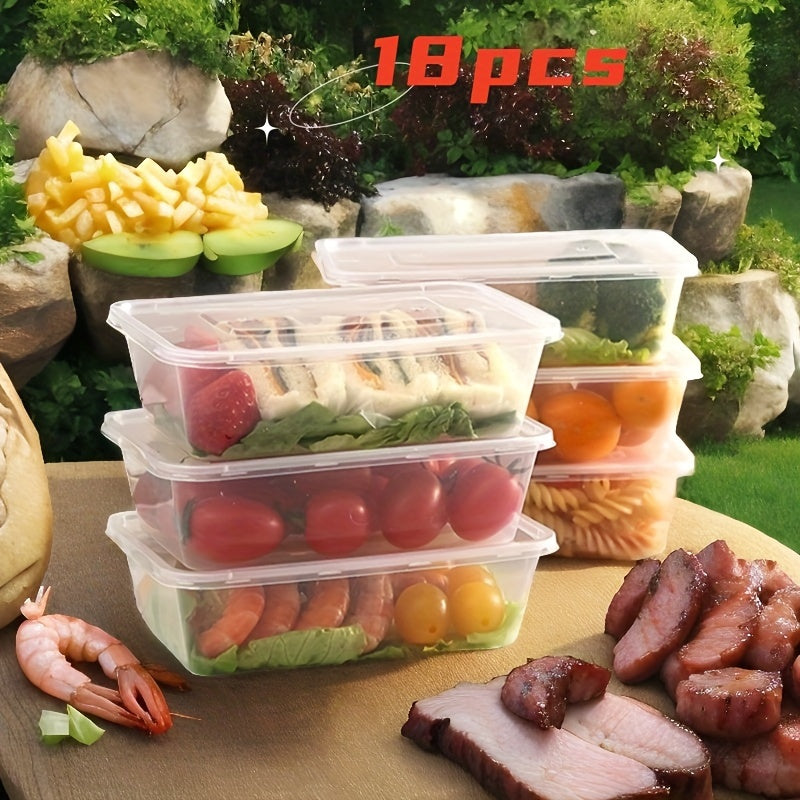 Disposable Square Takeaway Boxes with Lids, Leak-proof, Microwave Safe, 18/35/51 Pack