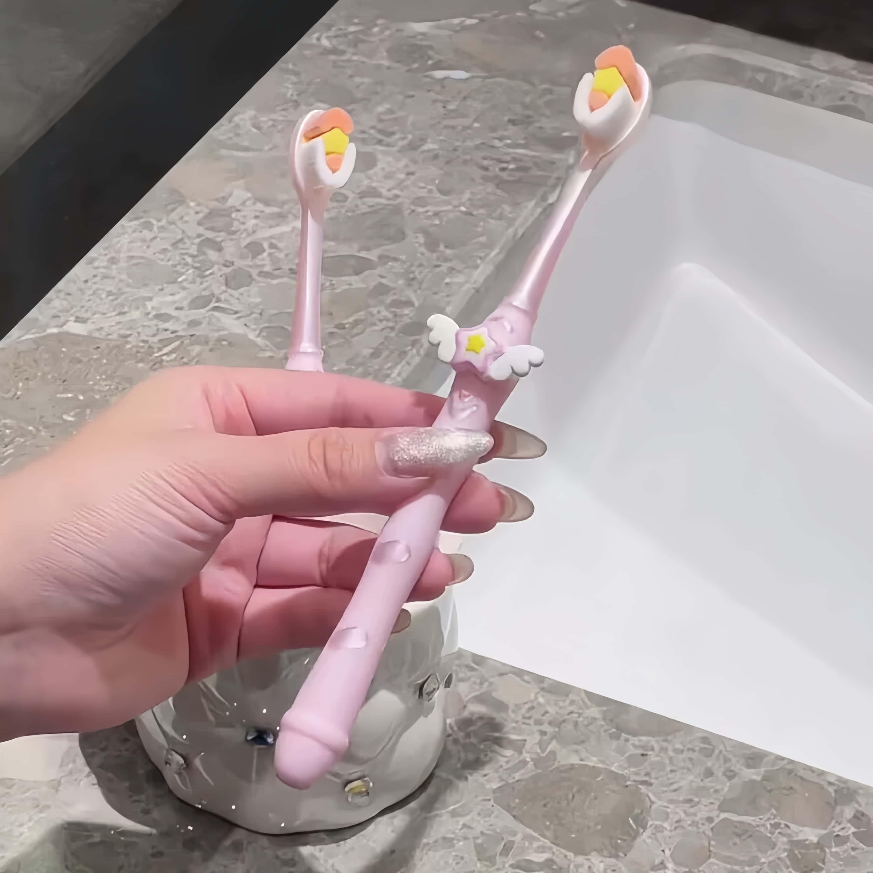 Adult Women Soft Bristle Toothbrush Wide Head Non-Slip Handle